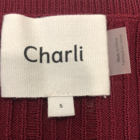 Charli London Red Long Sleeve Top Size Small - Picture 5 of 9